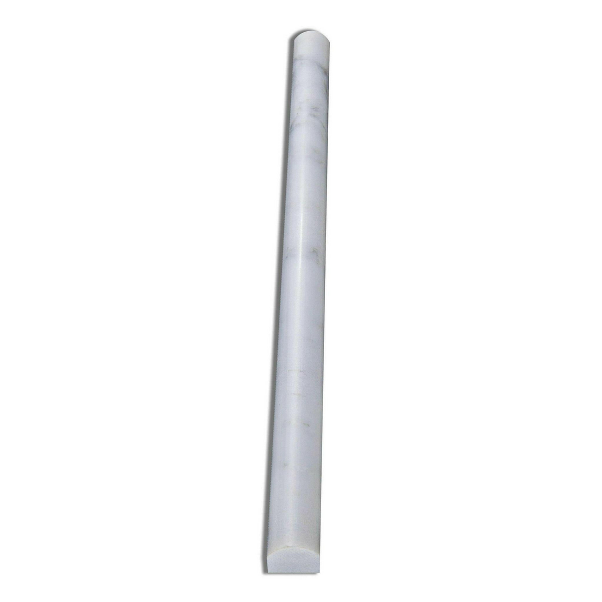Oriental White / Asian Statuary Marble Honed 3/4x12 Bullnose Liner - American Tile Depot