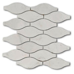 Oriental White / Asian Statuary Marble Polished 2x5 Leaf Mosaic Tile Oriental White / Asian Statuary Marble Polished 2x5 Leaf Mosaic Tile - American Tile Depot