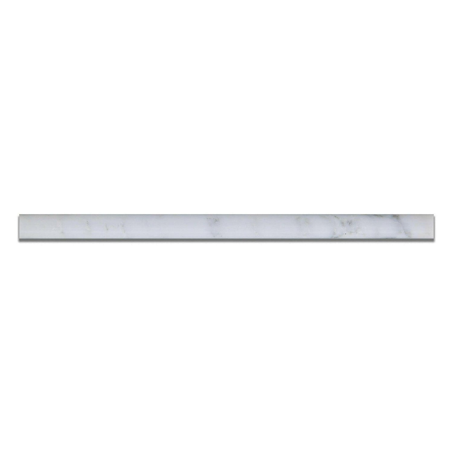 Oriental White / Asian Statuary Marble Polished 3/4x12 Bullnose Liner Oriental White / Asian Statuary Marble Polished 3/4x12 Bullnose Liner - American Tile Depot