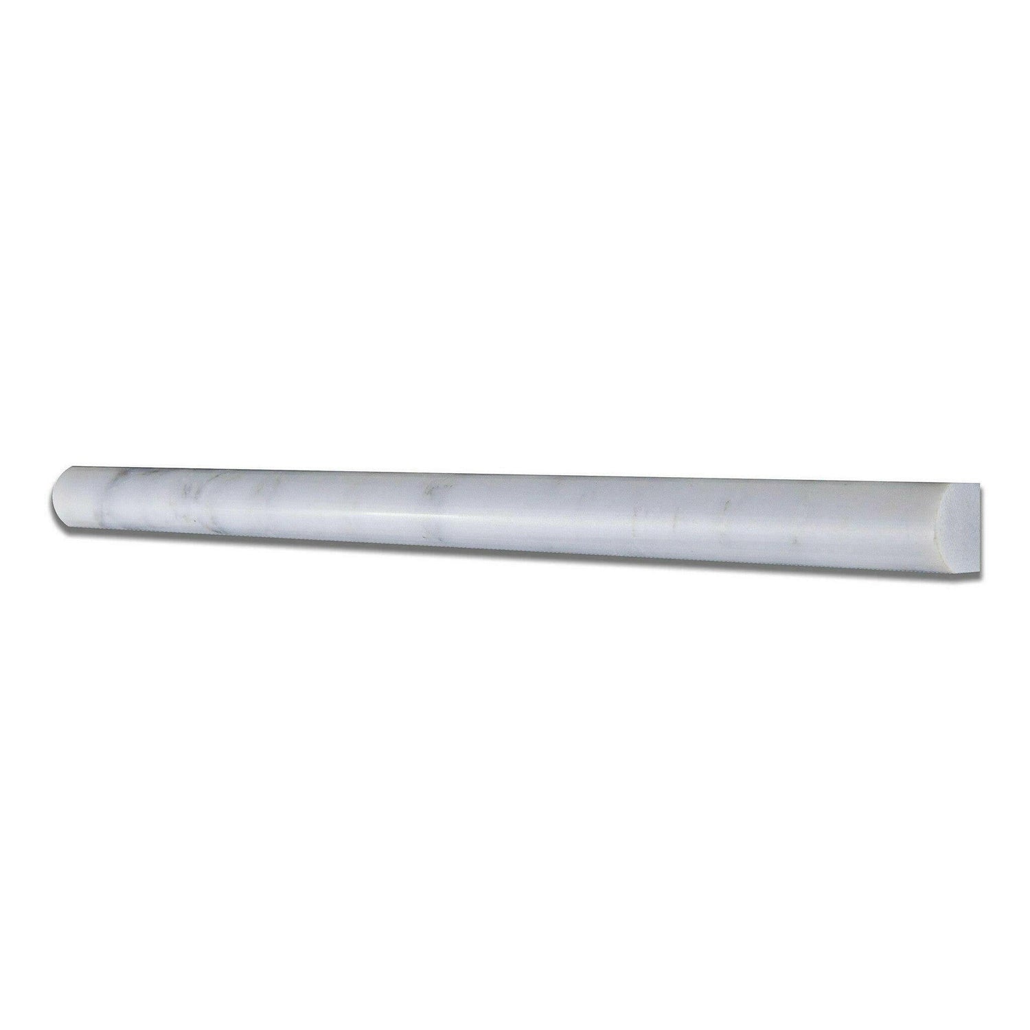 Oriental White / Asian Statuary Marble Polished 3/4x12 Bullnose Liner Oriental White / Asian Statuary Marble Polished 3/4x12 Bullnose Liner - American Tile Depot