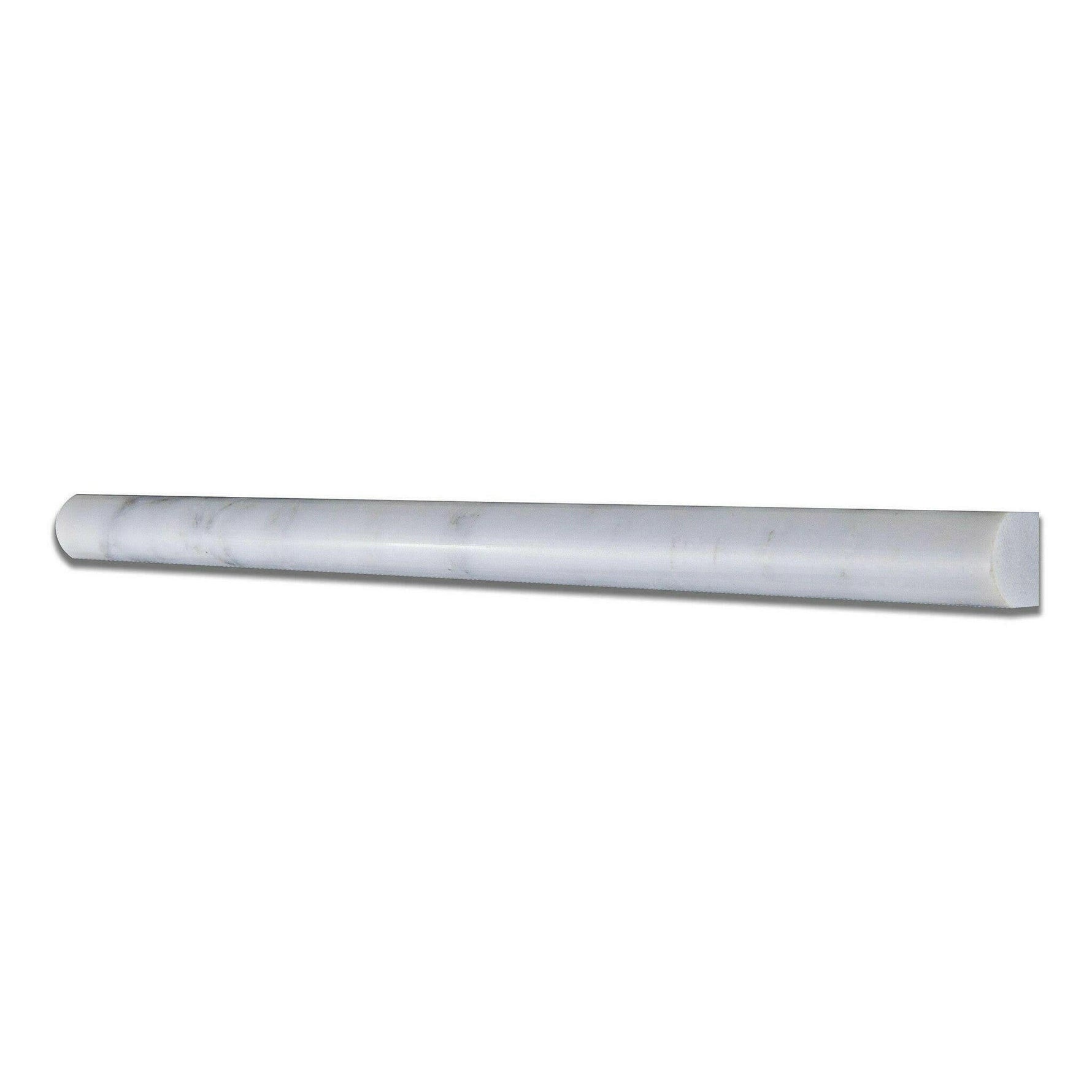 Oriental White / Asian Statuary Marble Polished 3/4x12 Bullnose Liner Oriental White / Asian Statuary Marble Polished 3/4x12 Bullnose Liner - American Tile Depot