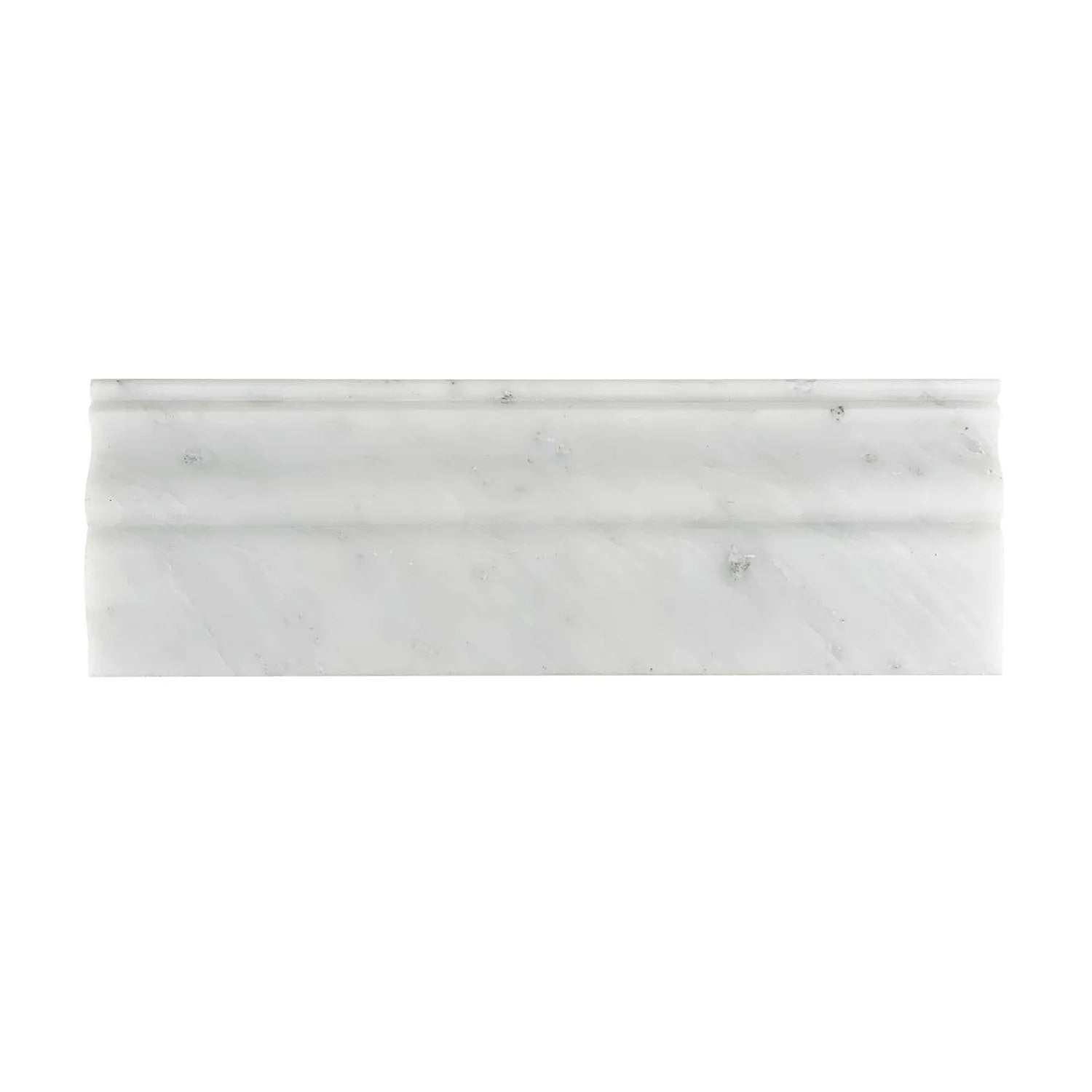 Oriental White / Asian Statuary Marble Polished 4" Baseboard Trim Molding Oriental White / Asian Statuary Marble Polished 4" Baseboard Trim Molding - American Tile Depot