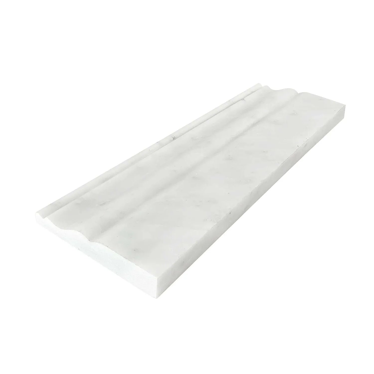 Oriental White / Asian Statuary Marble Polished 4" Baseboard Trim Molding Oriental White / Asian Statuary Marble Polished 4" Baseboard Trim Molding - American Tile Depot