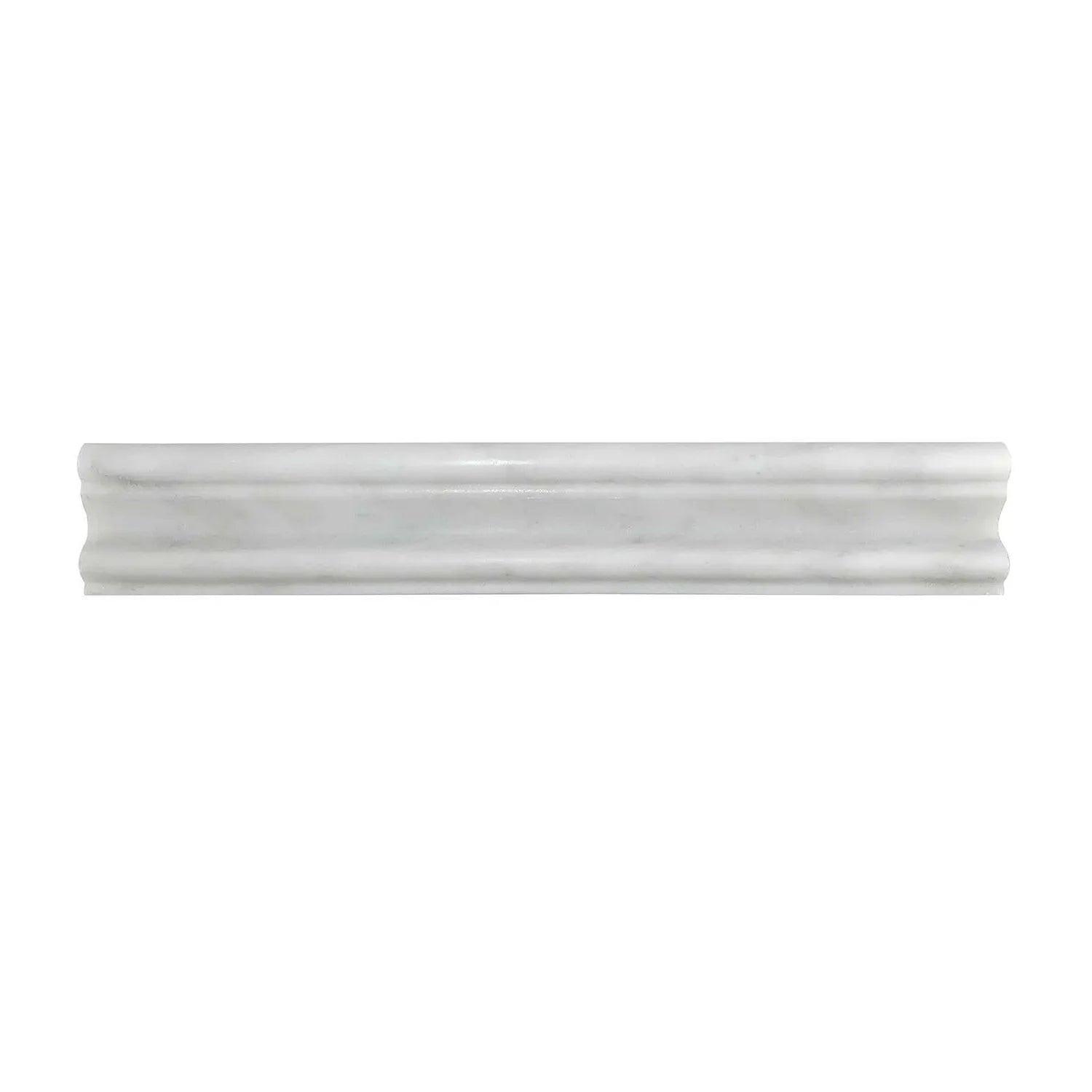 Oriental White / Asian Statuary Marble Polished F-8 Chair Rail Molding Trim Oriental White / Asian Statuary Marble Polished F-8 Chair Rail Molding Trim - American Tile Depot