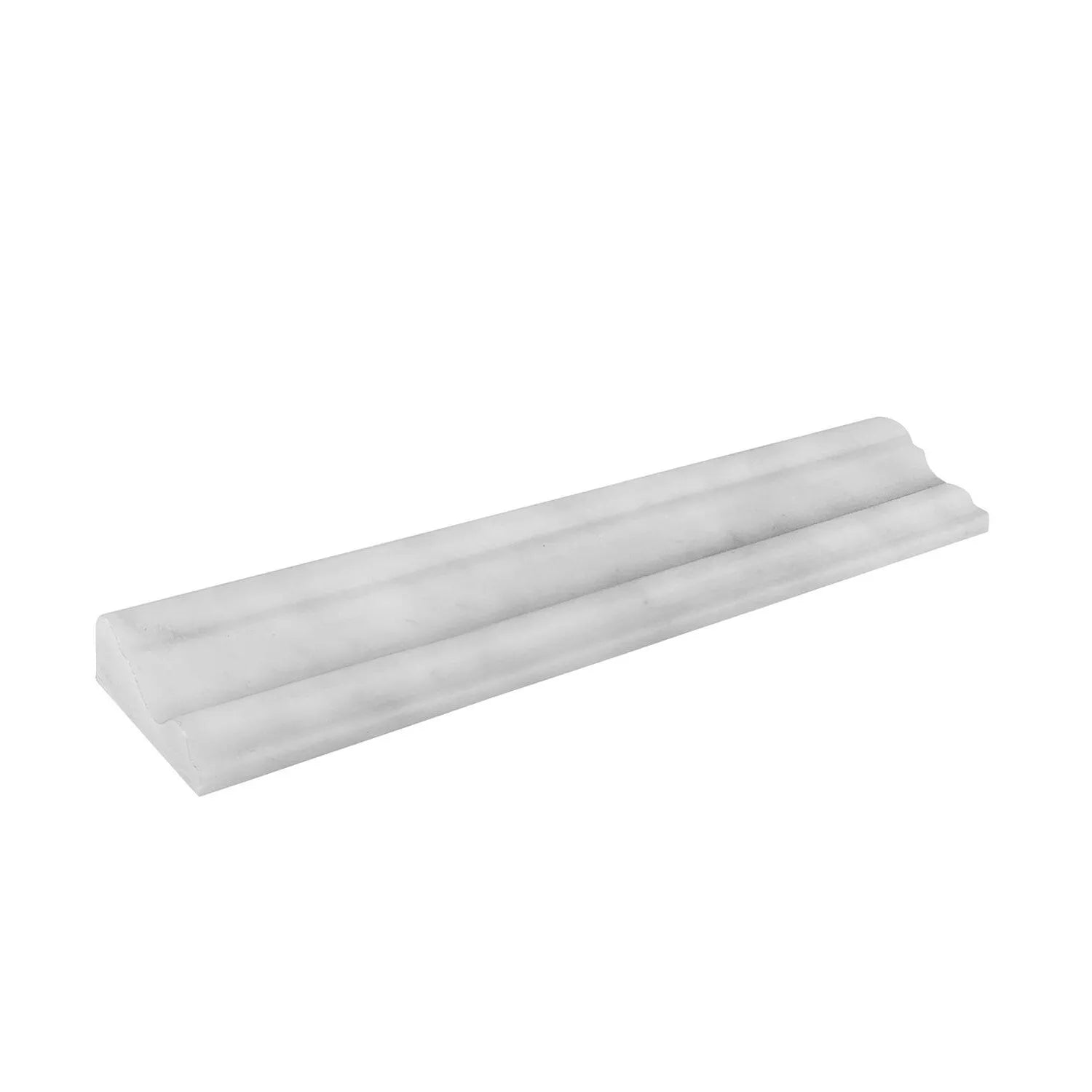 Oriental White / Asian Statuary Marble Polished F-8 Chair Rail Molding Trim Oriental White / Asian Statuary Marble Polished F-8 Chair Rail Molding Trim - American Tile Depot
