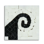 Oriental White Marble Polished Wave Border Corner w/ Black Dots - American Tile Depot