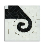 Oriental White Marble Polished Wave Border Corner w/ Black Dots - American Tile Depot
