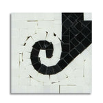 Oriental White Marble Honed Wave Border Corner w/ Black Dots - American Tile Depot