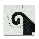 Oriental White Marble Polished Wave Border Corner w/ Black Dots - American Tile Depot
