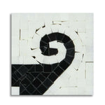Oriental White Marble Polished Wave Border Corner w/ Black Dots - American Tile Depot