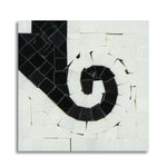Oriental White Marble Polished Wave Border Corner w/ Black Dots - American Tile Depot