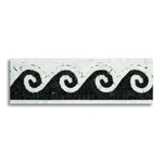 Oriental White Marble Honed Wave Border w/ Black Dots - American Tile Depot