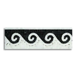 Oriental White Marble Polished Wave Border w/ Black Dots - American Tile Depot