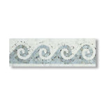 Oriental White Marble Honed Wave Border w/ Blue-Gray Dots - American Tile Depot