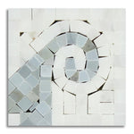 Oriental White Marble Polished Wave Border Corner w/ Blue-Gray Dots - American Tile Depot