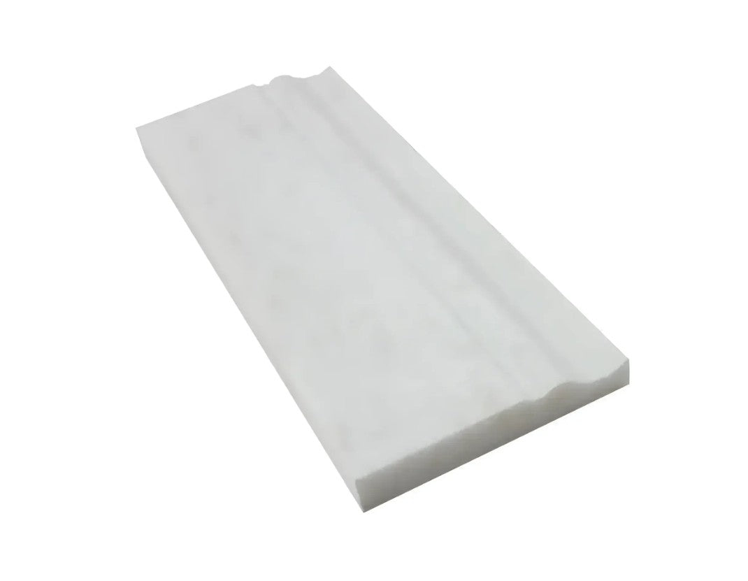 Oriental White / Asian Statuary Marble Polished Baseboard Trim Molding Oriental White / Asian Statuary Marble Polished Baseboard Trim Molding - American Tile Depot