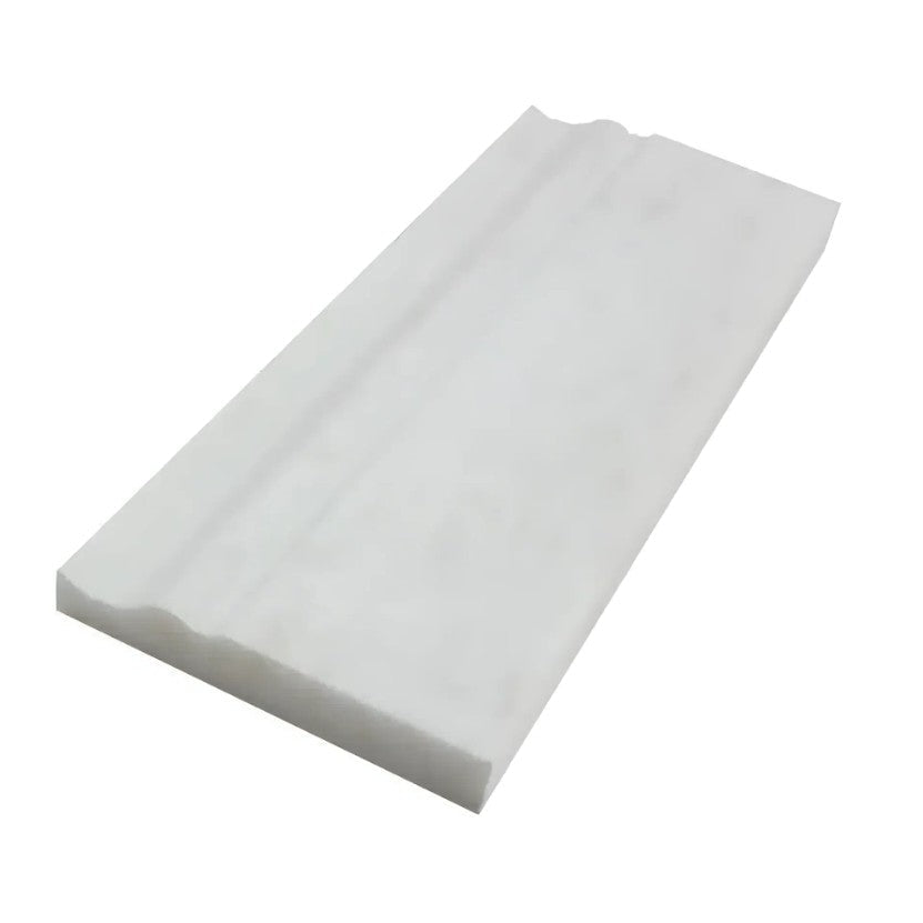 Oriental White / Asian Statuary Marble Polished Baseboard Trim Molding - American Tile Depot