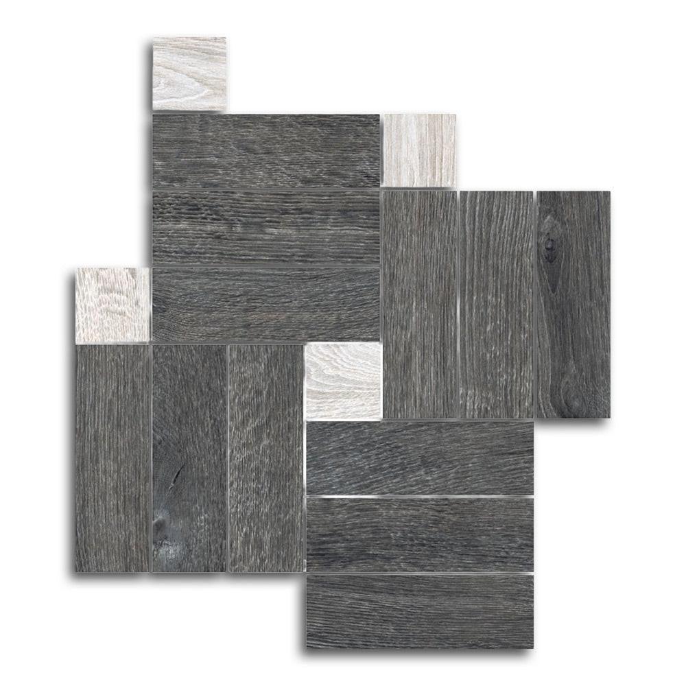 Orion Black Linear Porcelain Matte Mosaic Tile Orion Black Linear Porcelain Matte Mosaic Tile - American Tile Depot