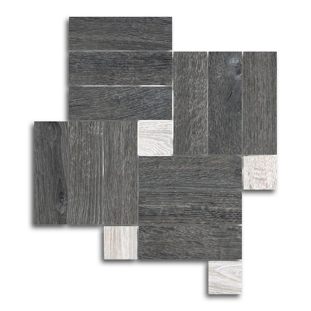 Orion Black Linear Porcelain Matte Mosaic Tile Orion Black Linear Porcelain Matte Mosaic Tile - American Tile Depot