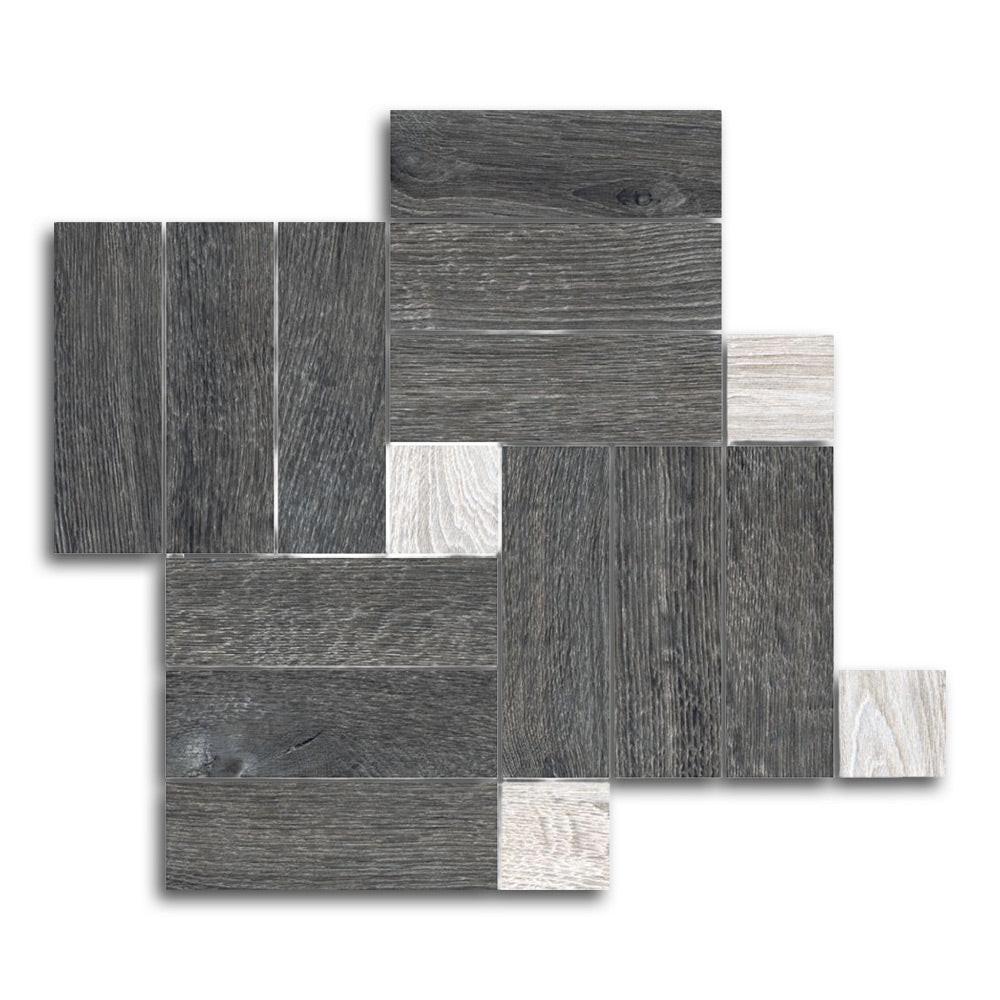Orion Black Linear Porcelain Matte Mosaic Tile Orion Black Linear Porcelain Matte Mosaic Tile - American Tile Depot