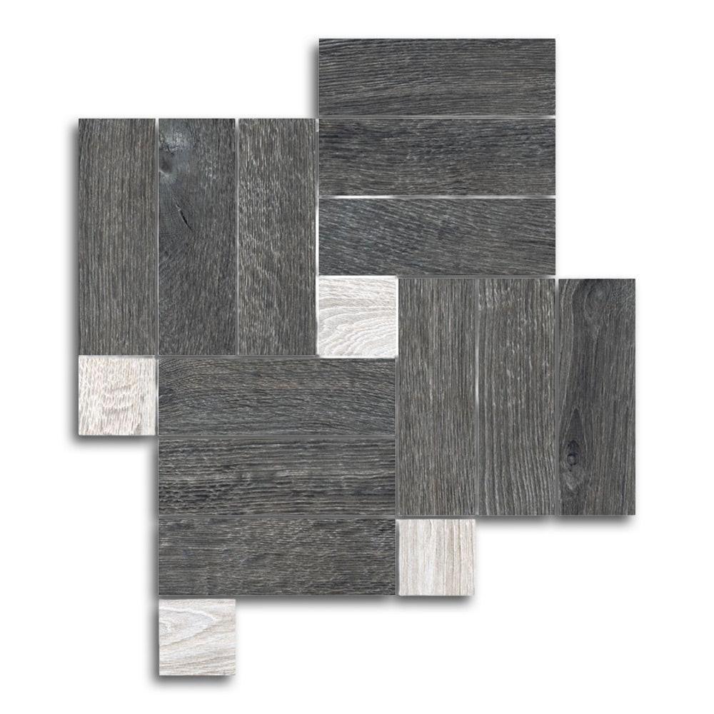 Orion Black Linear Porcelain Matte Mosaic Tile Orion Black Linear Porcelain Matte Mosaic Tile - American Tile Depot