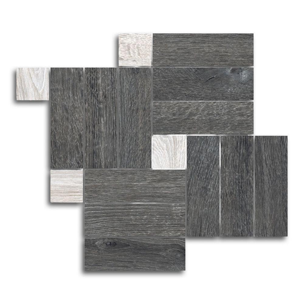 Orion Black Linear Porcelain Matte Mosaic Tile Orion Black Linear Porcelain Matte Mosaic Tile - American Tile Depot