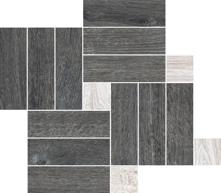 Orion Black Linear Porcelain Matte Mosaic Tile Orion Black Linear Porcelain Matte Mosaic Tile - American Tile Depot