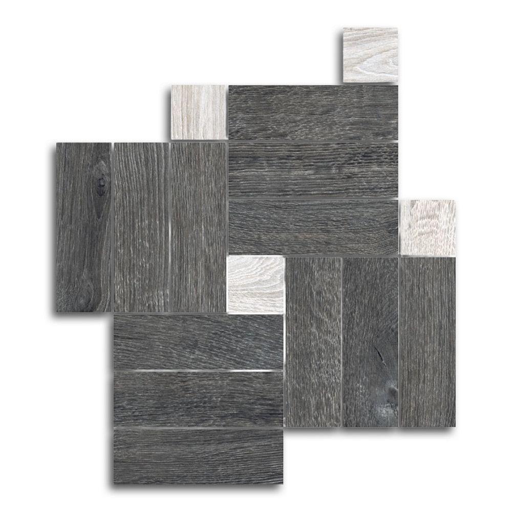 Orion Black Linear Porcelain Matte Mosaic Tile Orion Black Linear Porcelain Matte Mosaic Tile - American Tile Depot