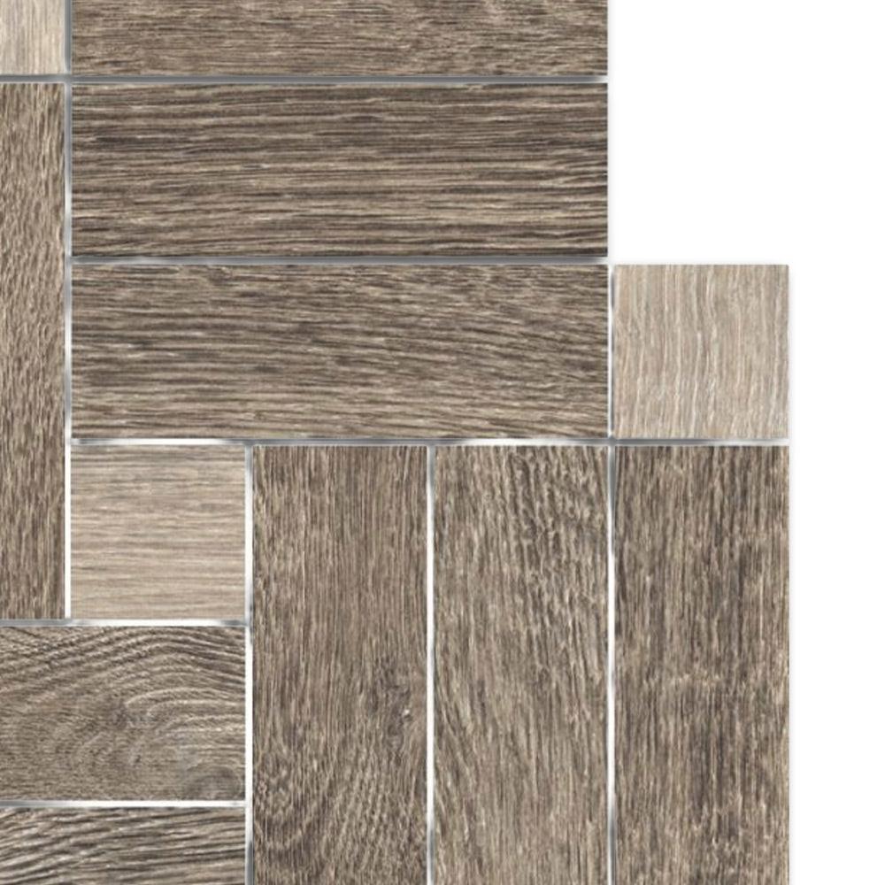 Orion Walnut Linear Porcelain Matte Mosaic Tile - American Tile Depot