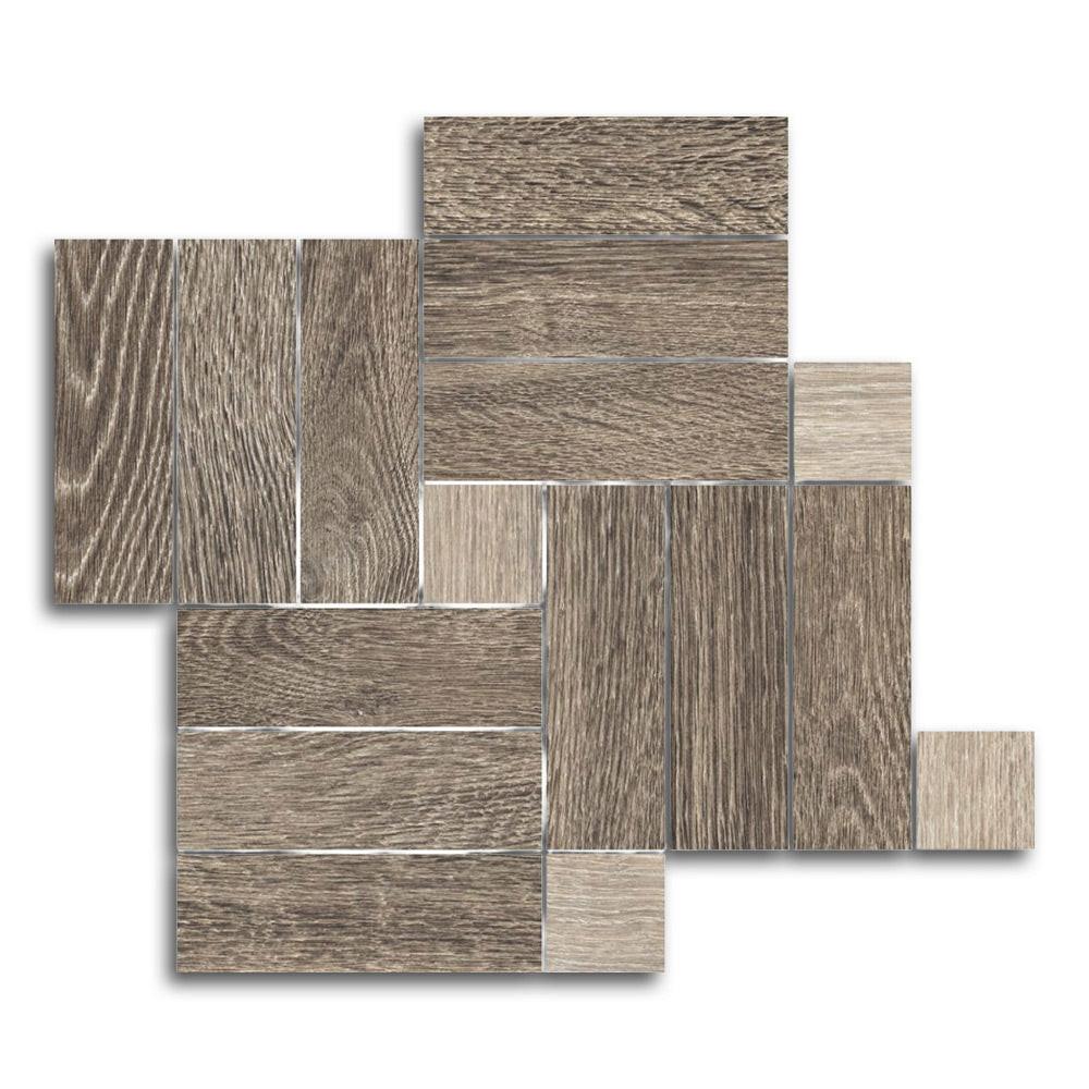 Orion Walnut Linear Porcelain Matte Mosaic Tile - American Tile Depot