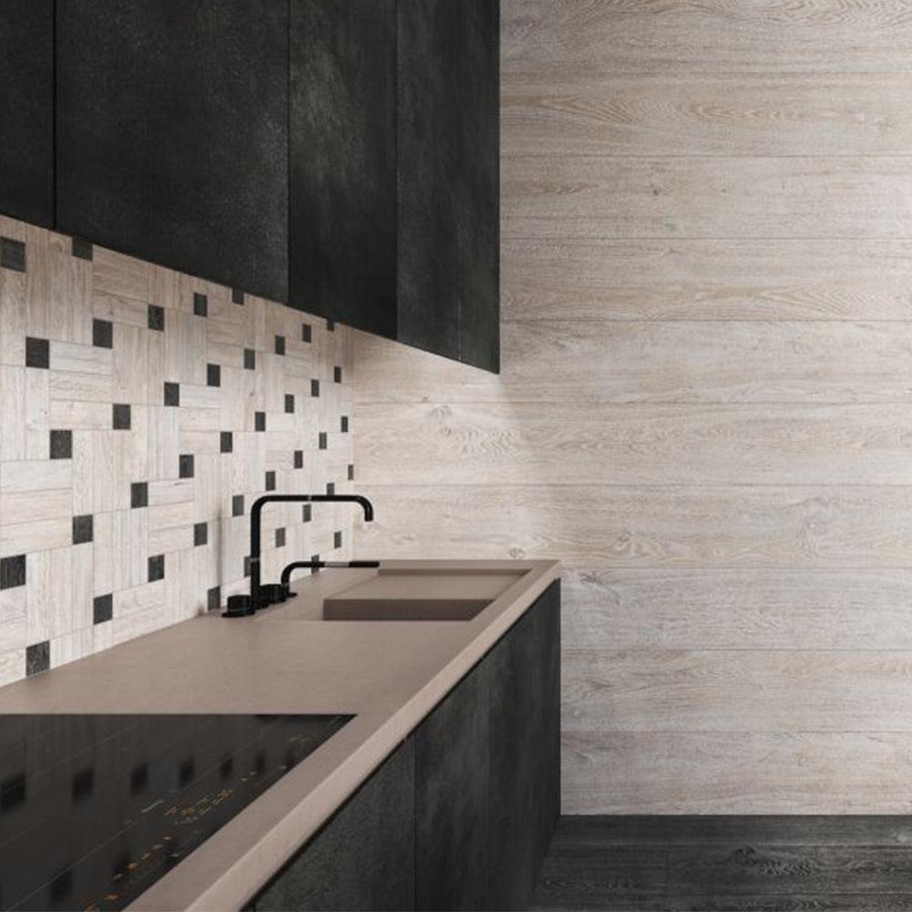 Orion White Linear Porcelain Matte Mosaic Tile Orion White Linear Porcelain Matte Mosaic Tile - American Tile Depot