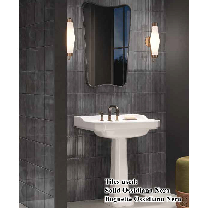 8x8 Ossidiana Nera Solid Glossy Ceramic Wall Tile - American Tile Depot