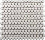 Cerelia Pearl White Glossy Penny Porcelain Mosaic Tile-American Tile Depot