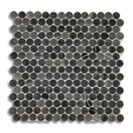 Penny Round Grafito Circular Glass Mosaic Tile | FINAL SALE - American Tile Depot