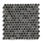 Penny Round Grafito Circular Glass Mosaic Tile | FINAL SALE - American Tile Depot