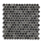 Penny Round Grafito Circular Glass Mosaic Tile | FINAL SALE - American Tile Depot