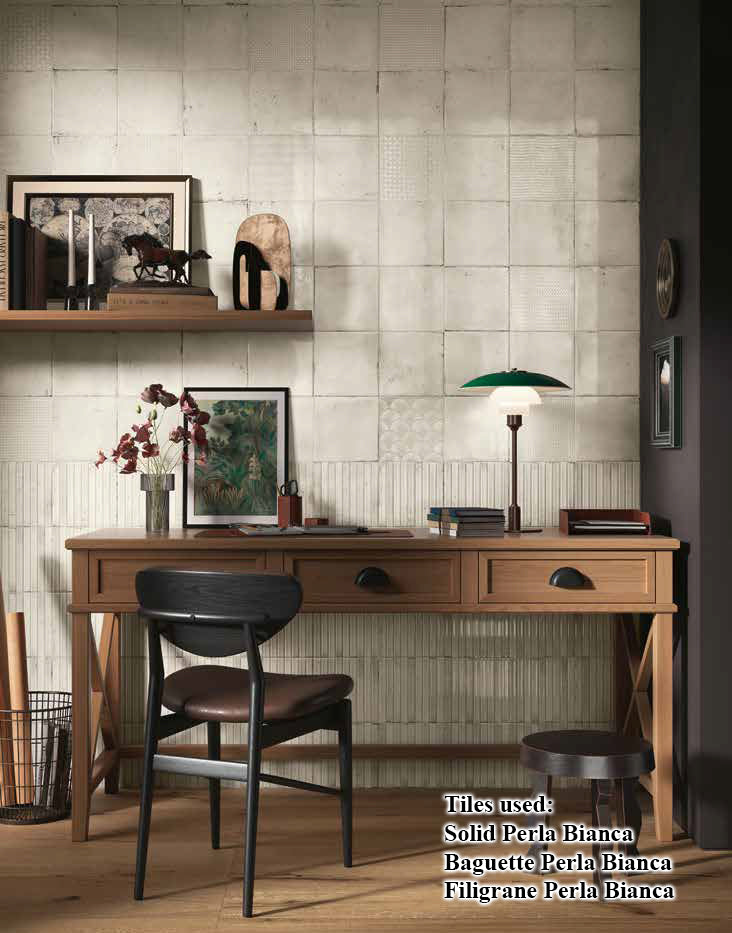 8x8 Perla Bianca Baguette Glossy Ceramic Wall Tile 8x8 Perla Bianca Baguette Glossy Ceramic Wall Tile - American Tile Depot