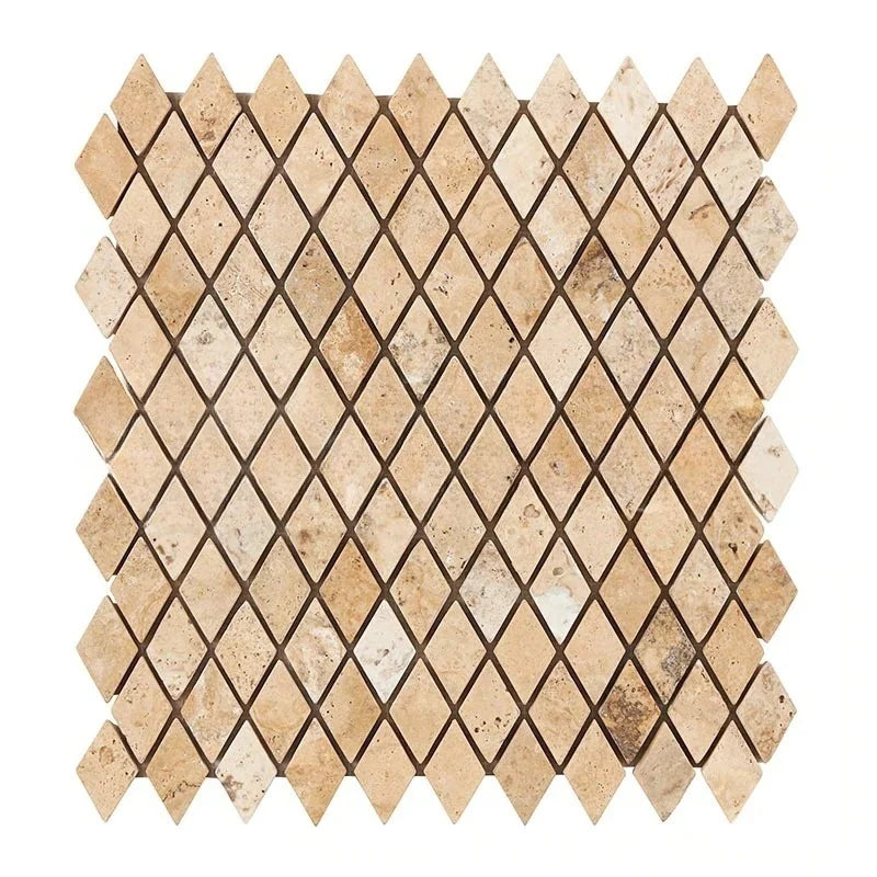 Philadelphia Travertine 1" Diamond Tumbled Mosaic Tile Philadelphia Travertine 1" Diamond Tumbled Mosaic Tile - American Tile Depot