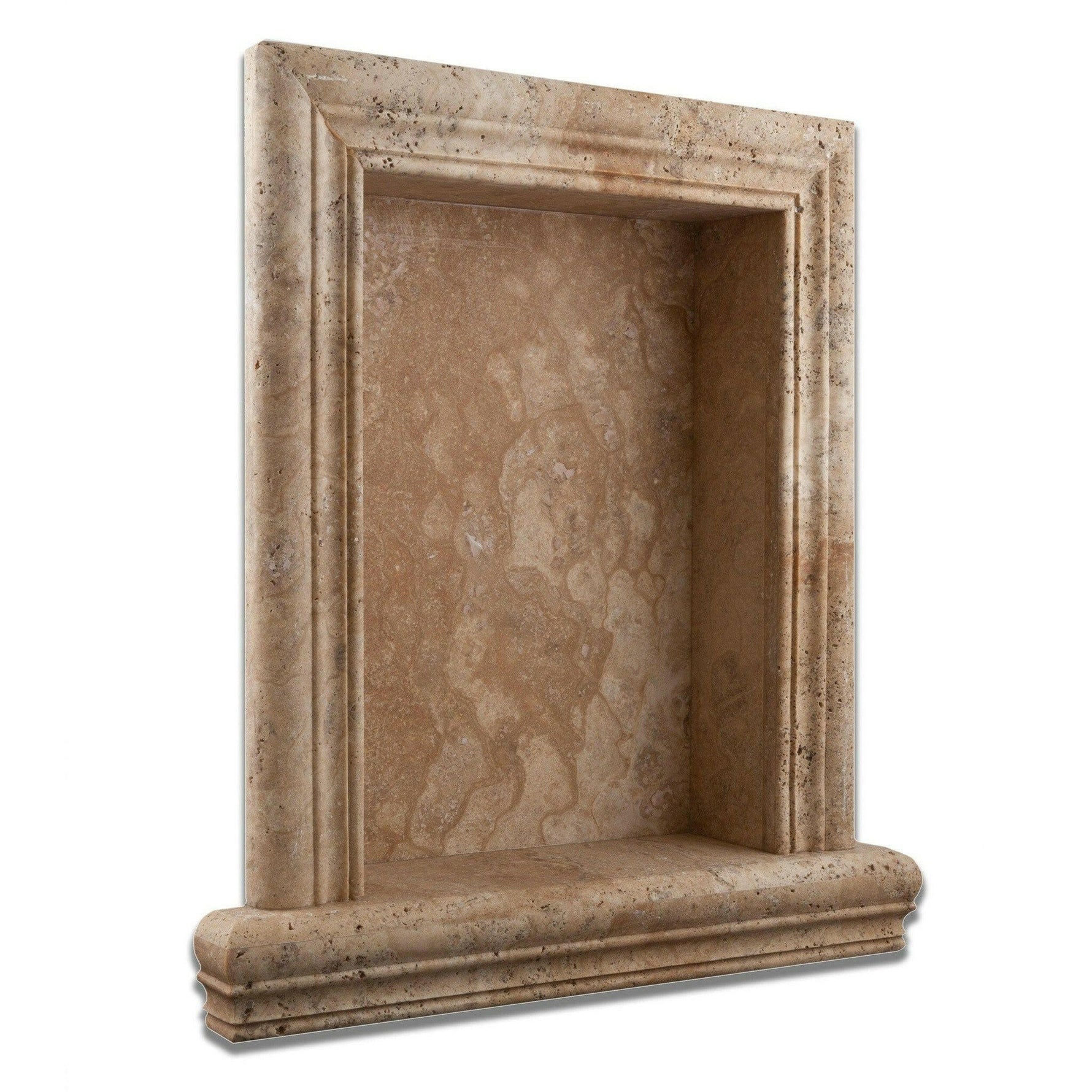 Philadelphia Travertine Hand-Made Custom Shampoo Niche / Shelf - LARGE - Honed Philadelphia Travertine Hand-Made Custom Shampoo Niche / Shelf - LARGE - Honed - American Tile Depot