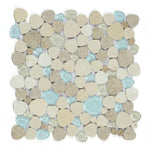 Preach Blue Roma Pebble Glass Mosaic Wall Tile Preach Blue Roma Pebble Glass Mosaic Wall Tile - American Tile Depot