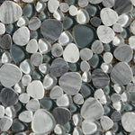 Preach Grey Pebble Glass Mosaic Wall Tile Preach Grey Pebble Glass Mosaic Wall Tile - American Tile Depot