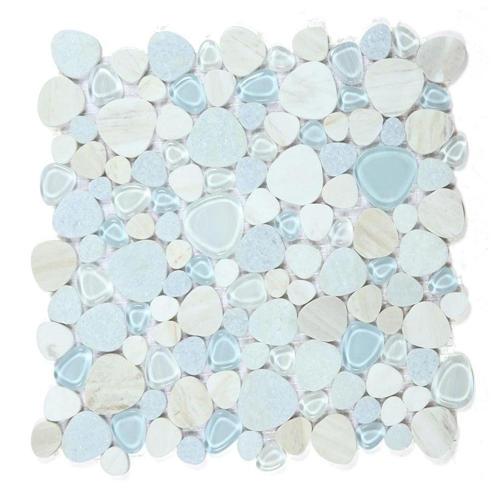Preach Marina Pebble Glass Mosaic Wall Tile Preach Marina Pebble Glass Mosaic Wall Tile - American Tile Depot