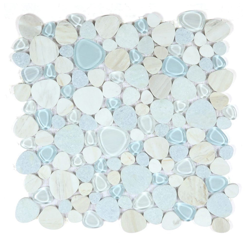 Preach Marina Pebble Glass Mosaic Wall Tile