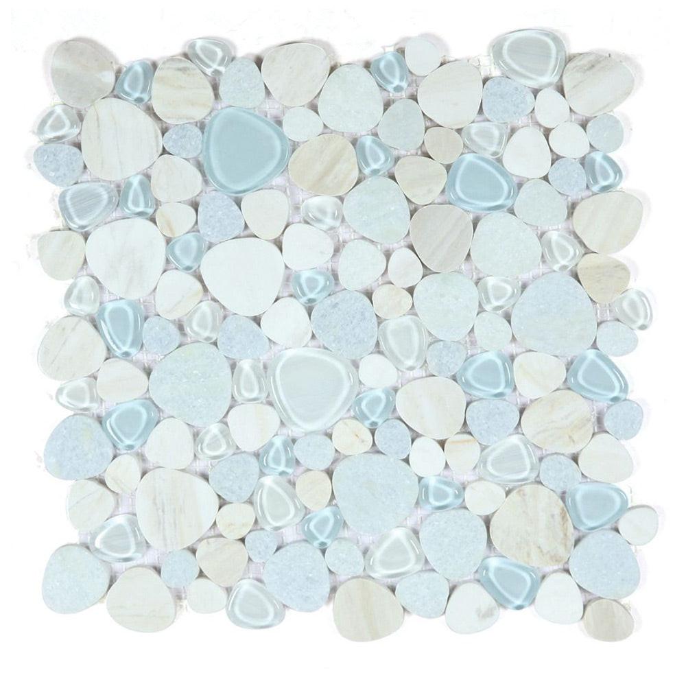 Preach Marina Pebble Glass Mosaic Wall Tile Preach Marina Pebble Glass Mosaic Wall Tile - American Tile Depot