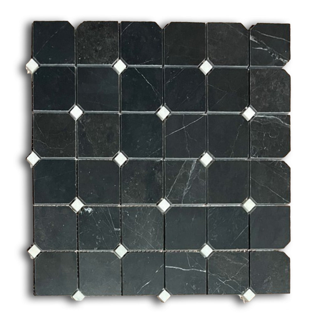 Precious Bluestone Square Marble Mosaic Tile