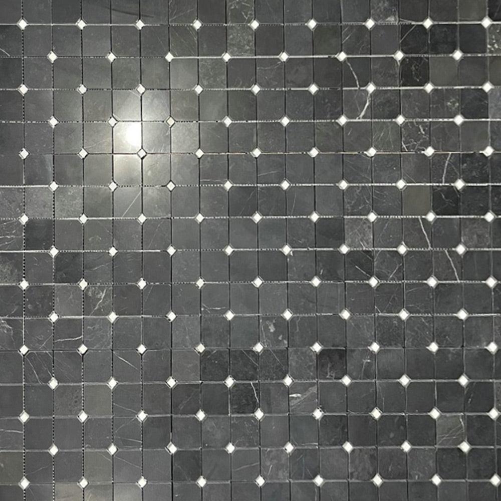 Precious Bluestone Square Marble Mosaic Tile Precious Bluestone Square Marble Mosaic Tile - American Tile Depot