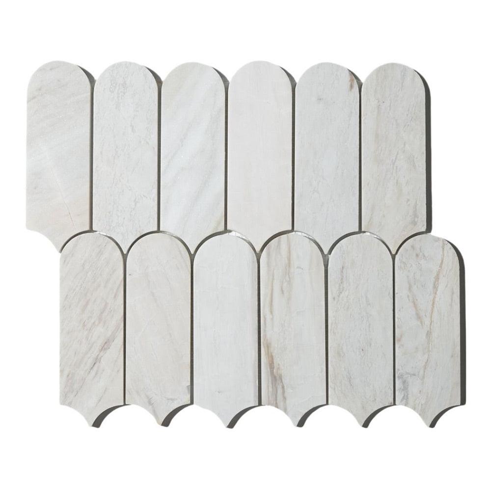 Precious Eura Wood Honed Fence Marble Mosaic Tile Precious Eura Wood Honed Fence Marble Mosaic Tile - American Tile Depot