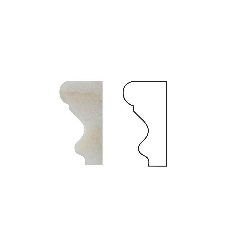 Premium White Onyx Polished 2x12 Milano Molding Trim Premium White Onyx Polished 2x12 Milano Molding Trim - American Tile Depot