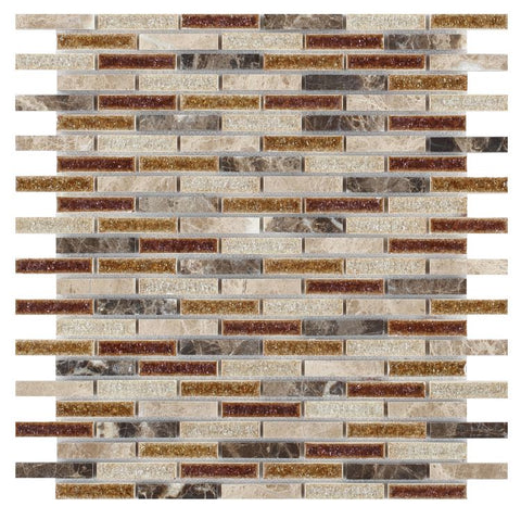 3/8 x 2 Garnet Linear Princess Mosaic Wall Tile