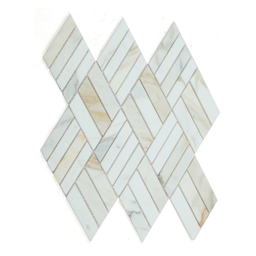 Prism Calacatta Gold Honed Linear Marble Mosaic Tile